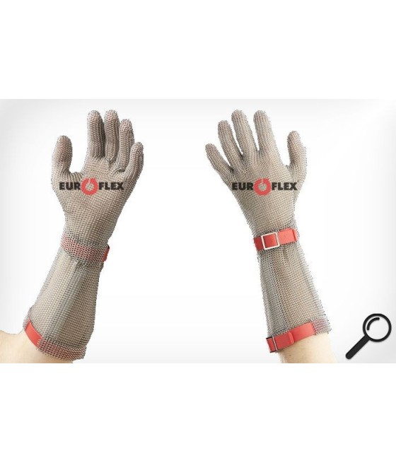 Kovová pletená rukavice EUROFLEX, manžeta 15 cm