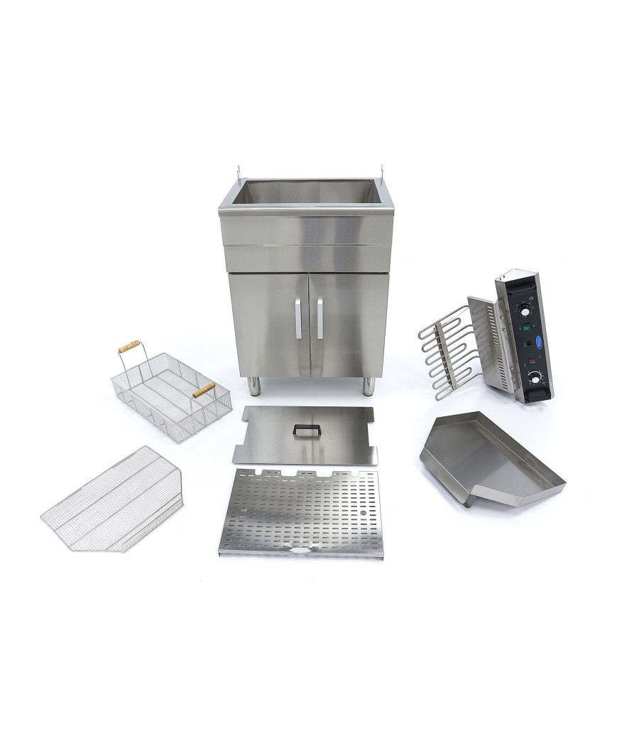 Elektrická fritéza Maxima 35L s kohoutkem a skříňkou