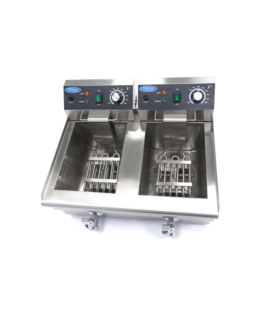 Elektrická fritéza Maxima 2 x 10L s kohoutkem