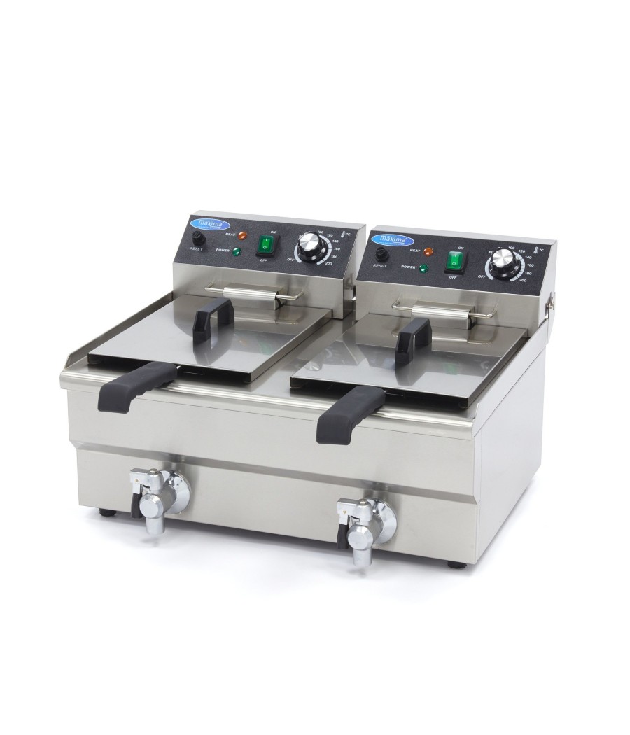 Elektrická fritéza Maxima 2 x 10L s kohoutkem