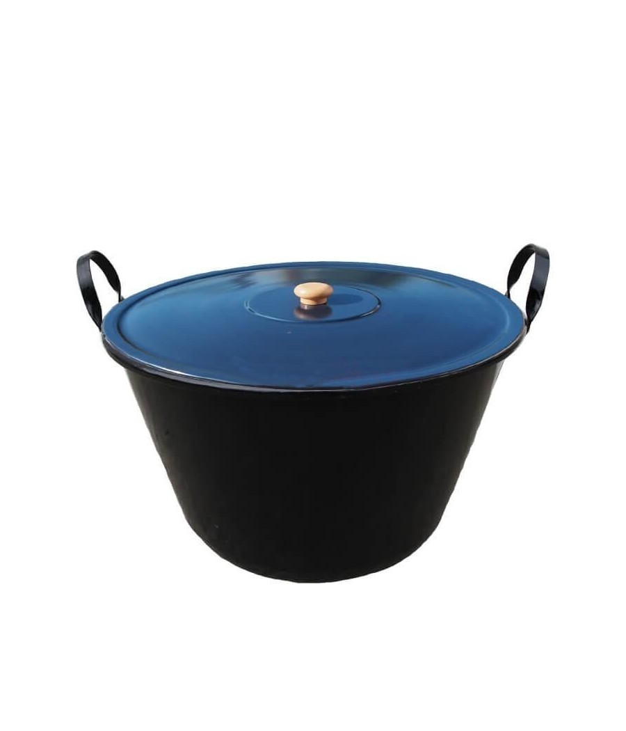 Smaltovaný kotel 100 L + dřevěná poklice