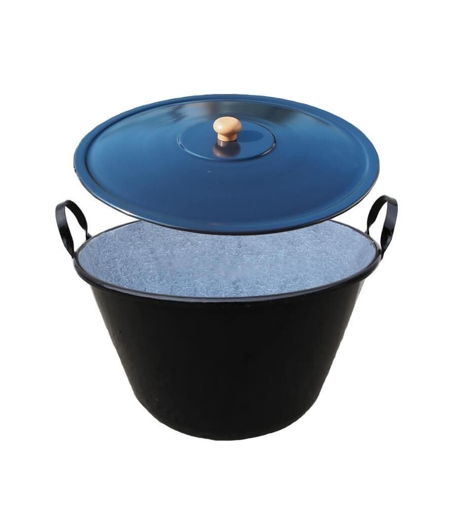 Smaltovaný kotel 100 L + dřevěná poklice