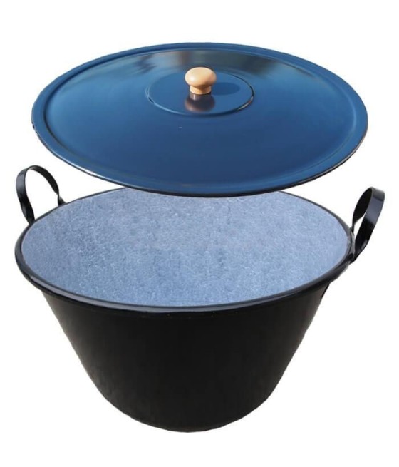 Smaltovaný kotel 100 L + dřevěná poklice