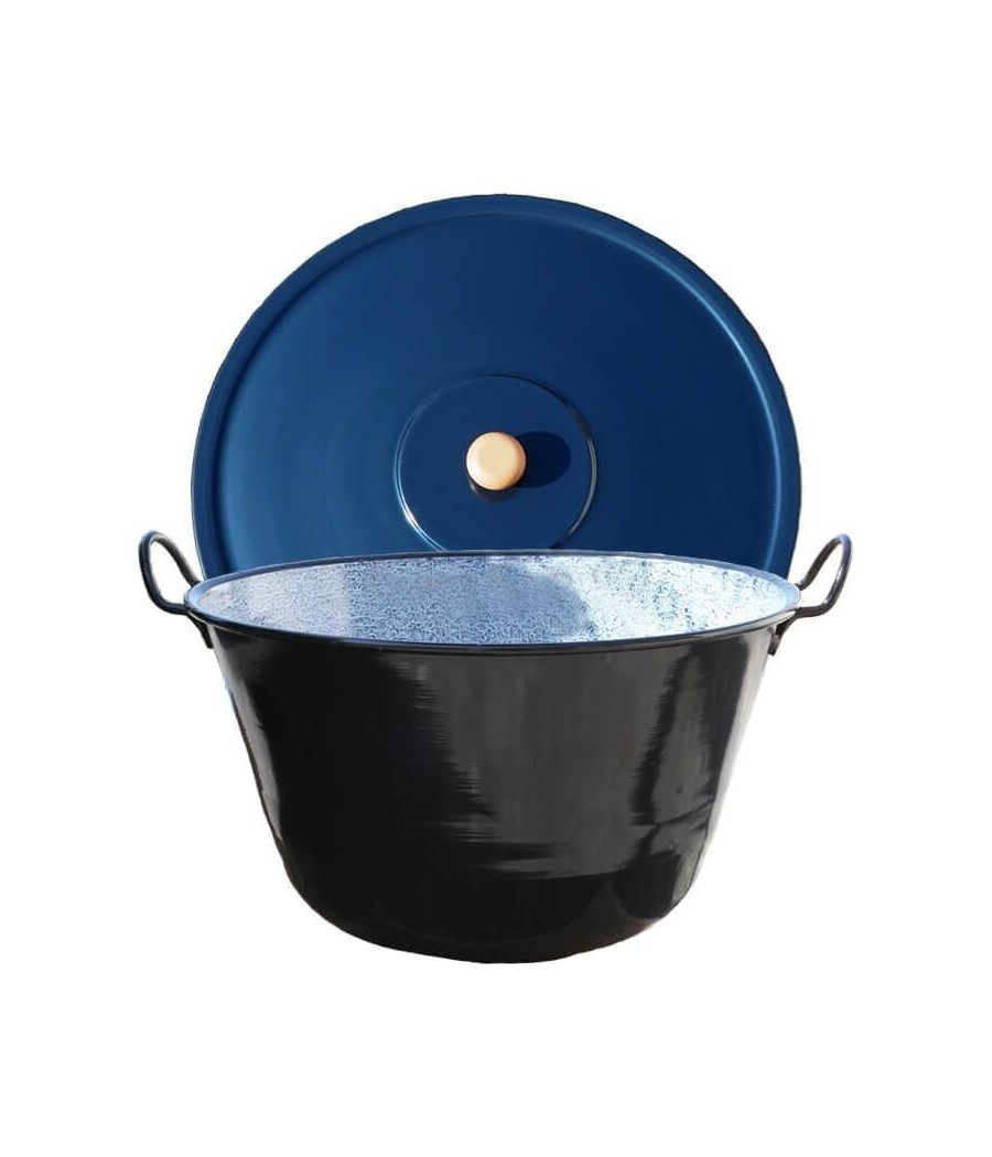 Smaltovaný kotel 100 L + dřevěná poklice