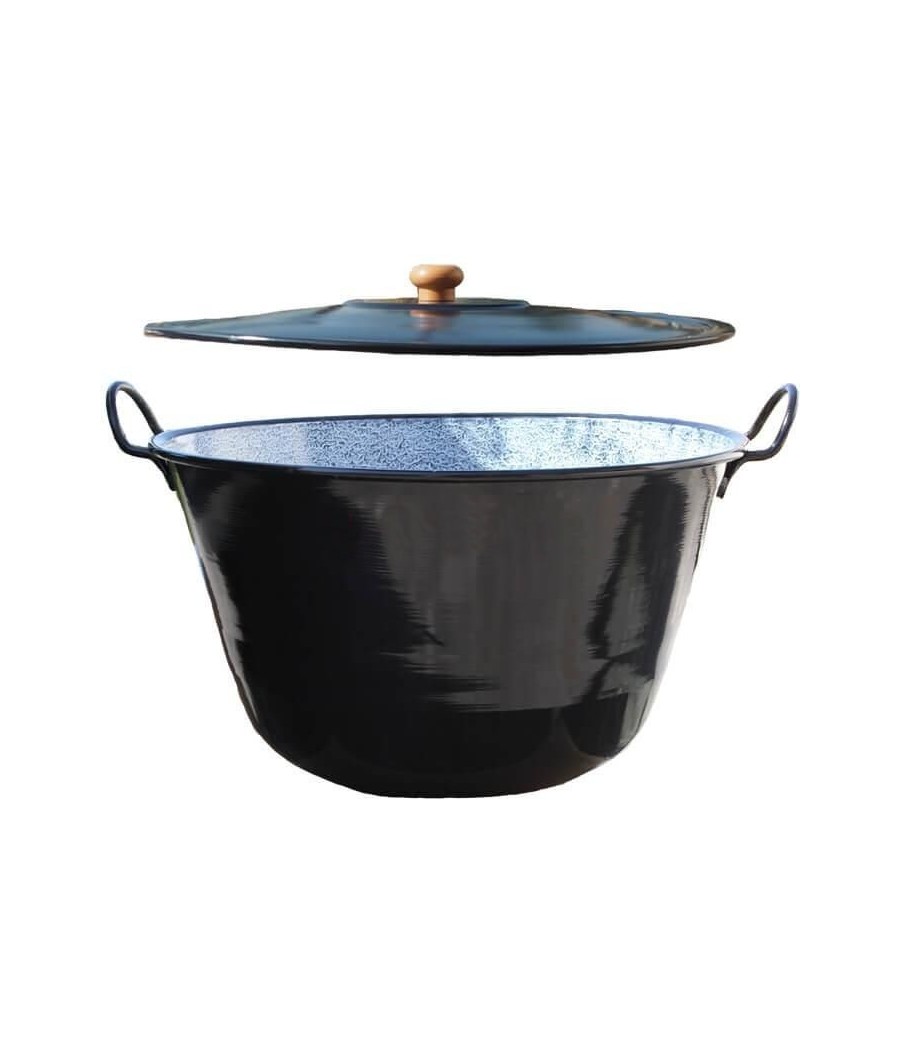 Smaltovaný kotel 100 L + dřevěná poklice