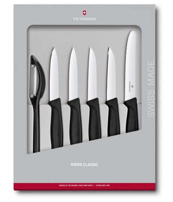 Victorinox, Sada krájecích nožů v černé barvě 6-dílná,  6.7113.6G