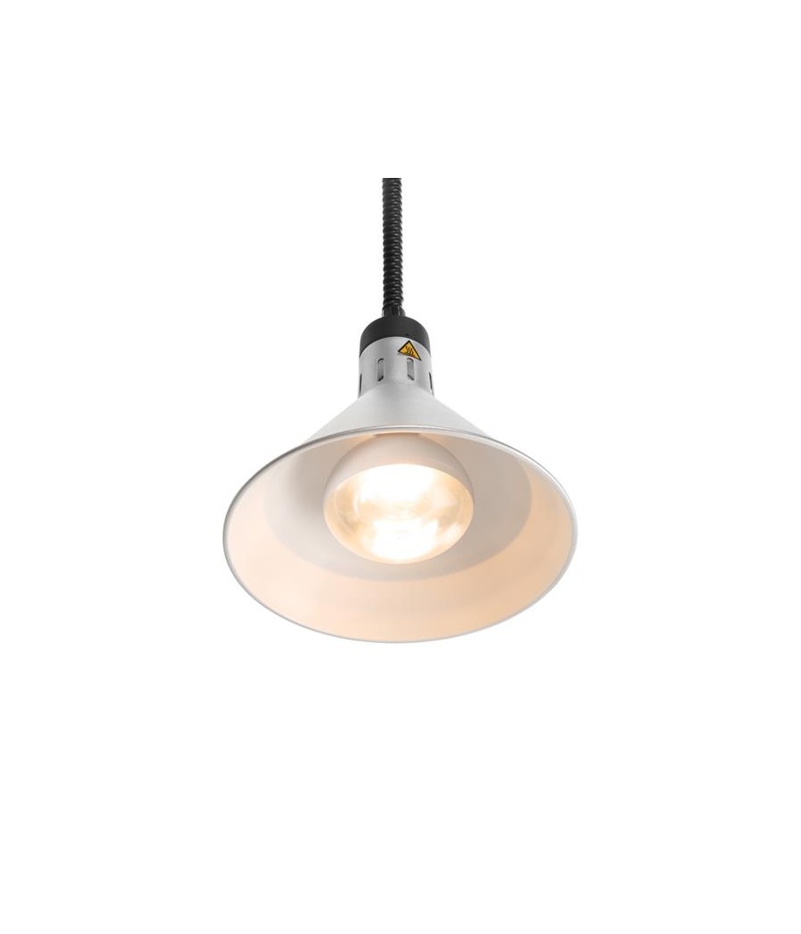 Hendi lampa na ohřev jídel – závěsná, kuželová, stříbrná, 230V/250W, ø275x(V)250mm
