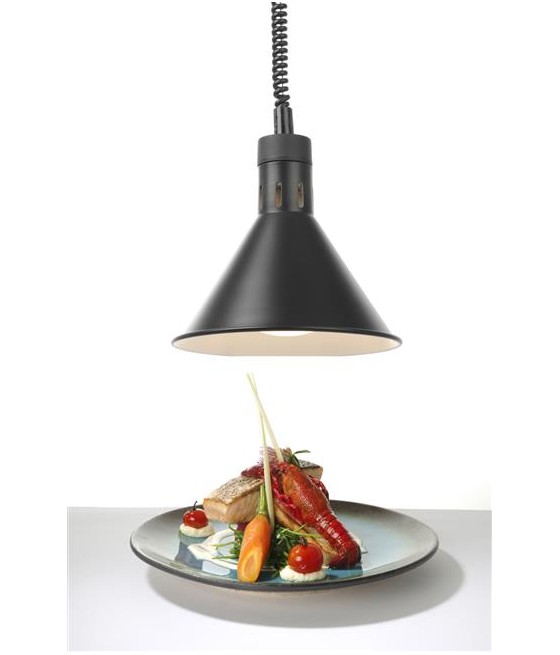 Hendi lampa na ohřev jídel – závěsná, kuželová, černá, 230V/250W, ø275x(V)250mm