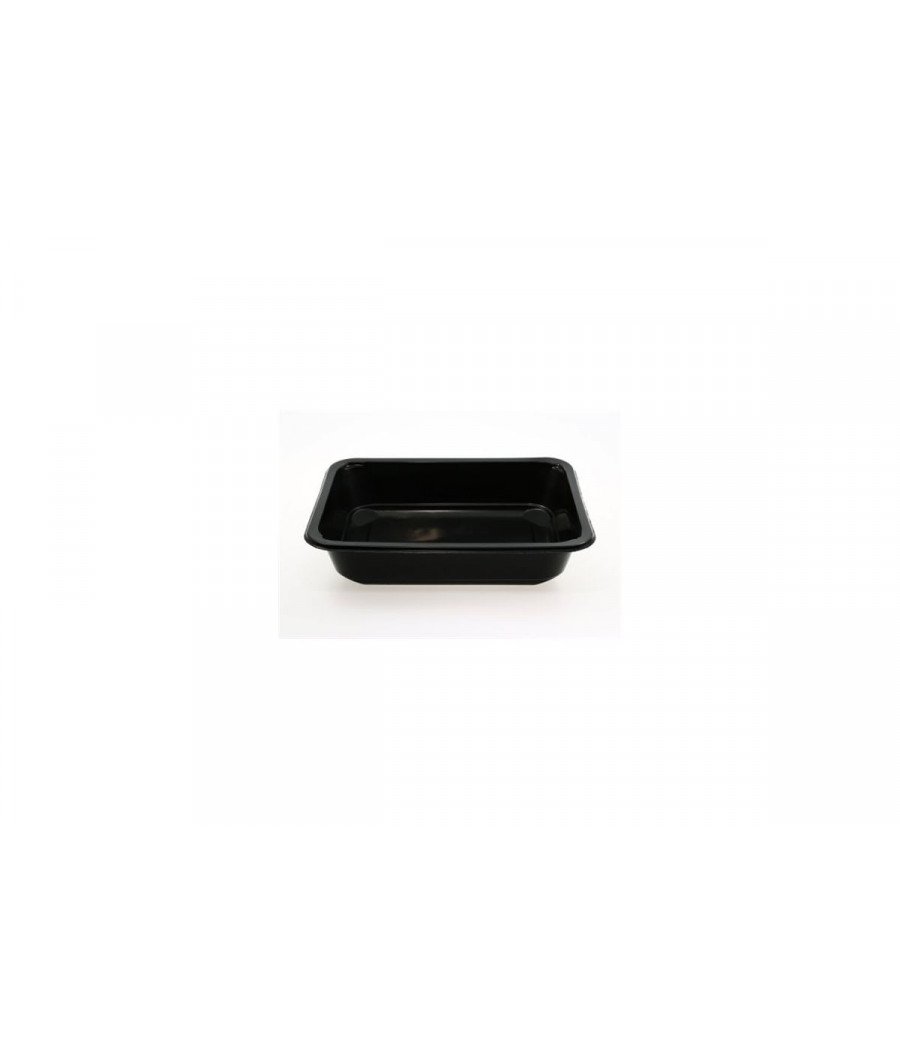 Jednodílná obědová miska, černá, 400ks, 227x178x50 mm