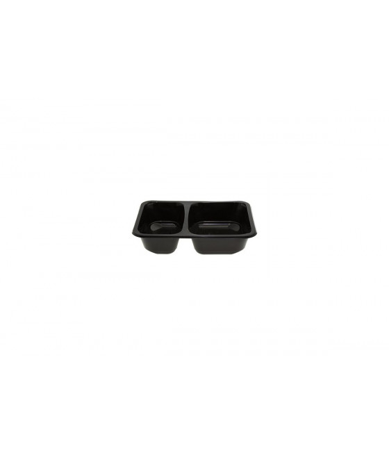 Dvoudílná obědová miska, černá, 400ks, 227x178x50 mm