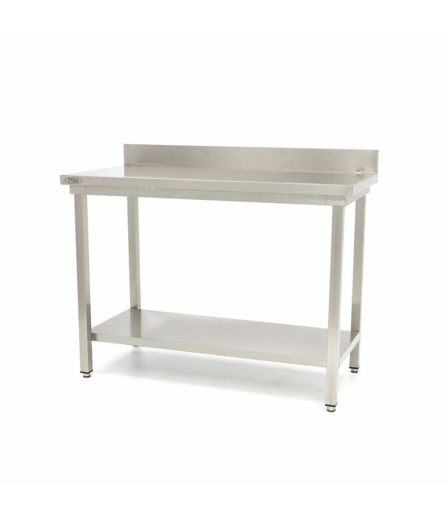 Pracovní stůl z nerezové oceli Maxima „Deluxe“ 70 cm s lištou