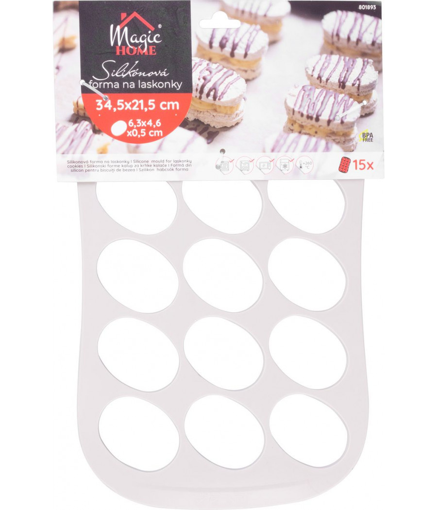 Pečicí forma MagicHome, silikonová, na 15 laskonek, 34,5x21,5x1 cm