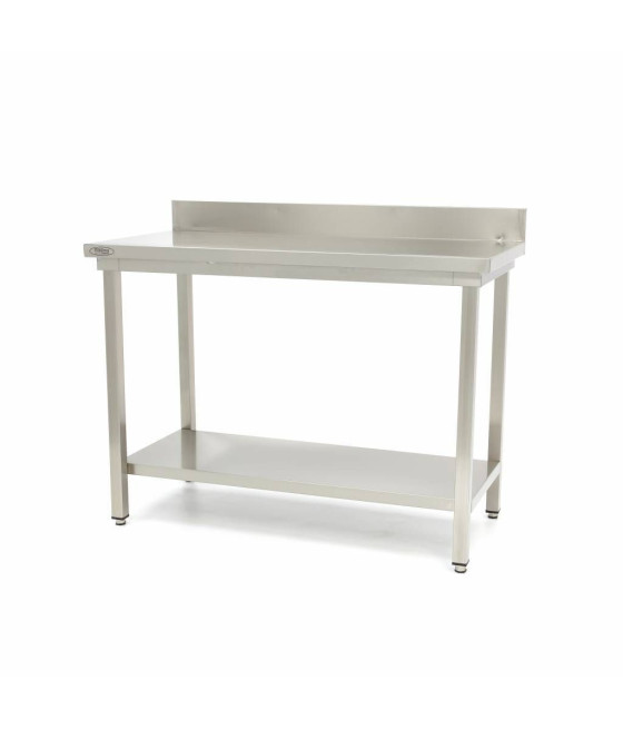 Pracovní stůl z nerezové oceli Maxima „Deluxe“ 60 cm s lištou