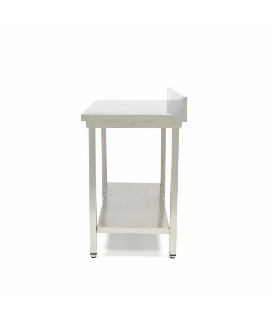 Pracovní stůl z nerezové oceli Maxima „Deluxe“ 60 cm s lištou