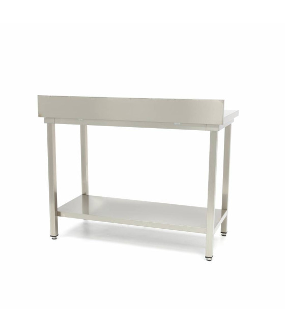 Pracovní stůl z nerezové oceli Maxima „Deluxe“ 60 cm s lištou