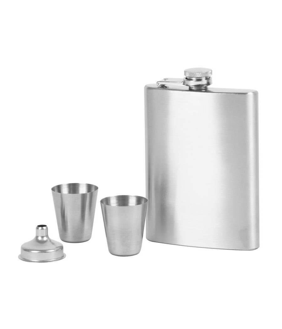 Nerezová placatka + 2 štamperlíky, dárkové balení