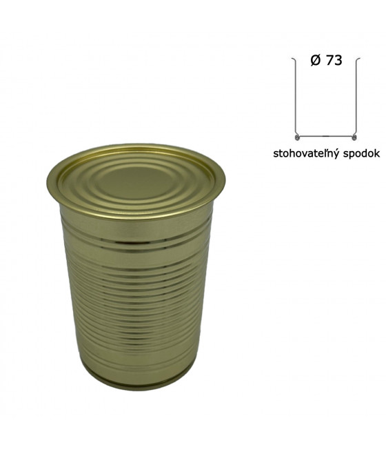 Plechovka pro konzervování bez víčka 73x108,5 - 500g, bal. 108 ks