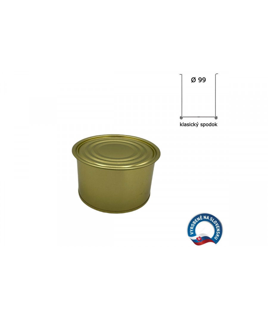 Plechovka na konzervování 99 x 61,5 mm s trhacím víčkem na dně, bal.120 ks