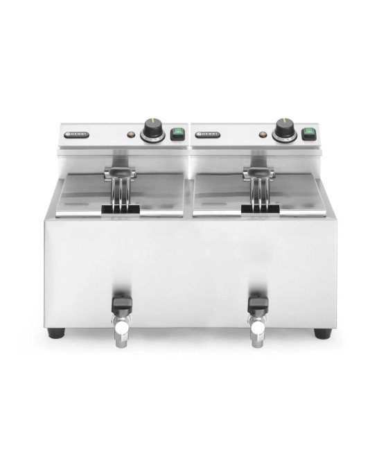 Hendi elektrická fritéza Profi Line s kohoutkem - 2x8L