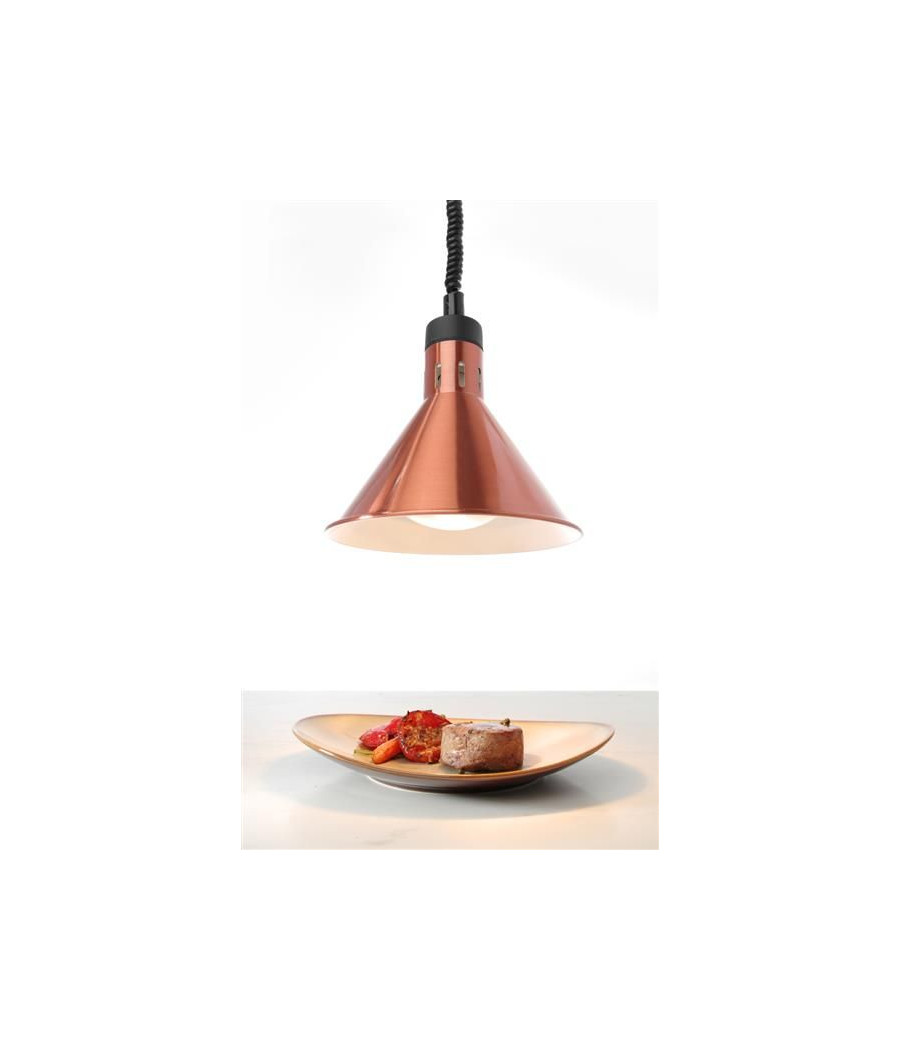 Hendi lampa na ohřev jídel – závěsná, kuželová, měděná, 230V/250W, ø275x(V)250mm