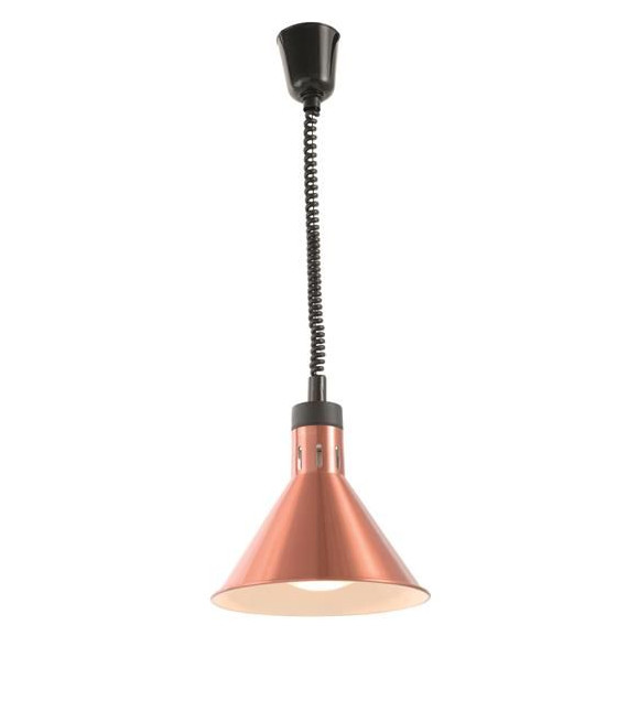 Hendi lampa na ohřev jídel – závěsná, kuželová, měděná, 230V/250W, ø275x(V)250mm