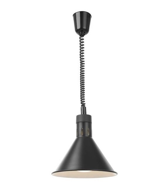 Hendi lampa na ohřev jídel – závěsná, kuželová, černá, 230V/250W, ø275x(V)250mm
