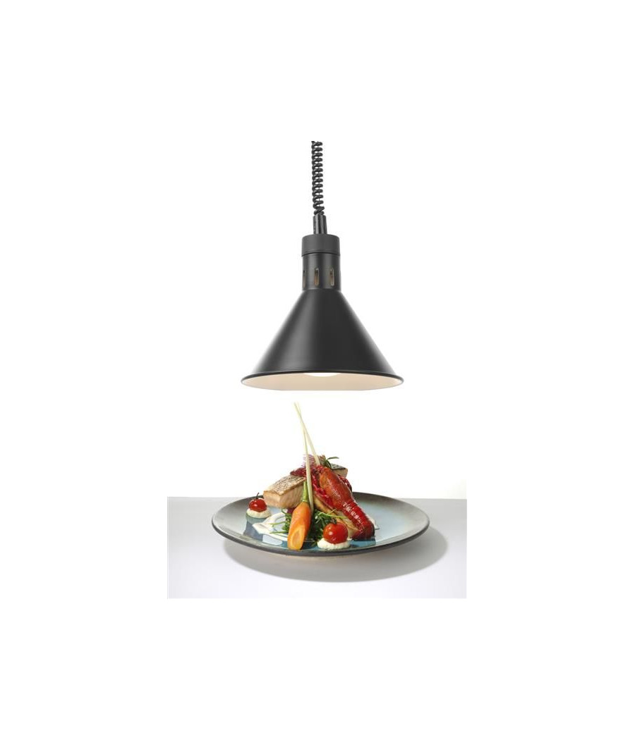 Hendi lampa na ohřev jídel – závěsná, kuželová, černá, 230V/250W, ø275x(V)250mm