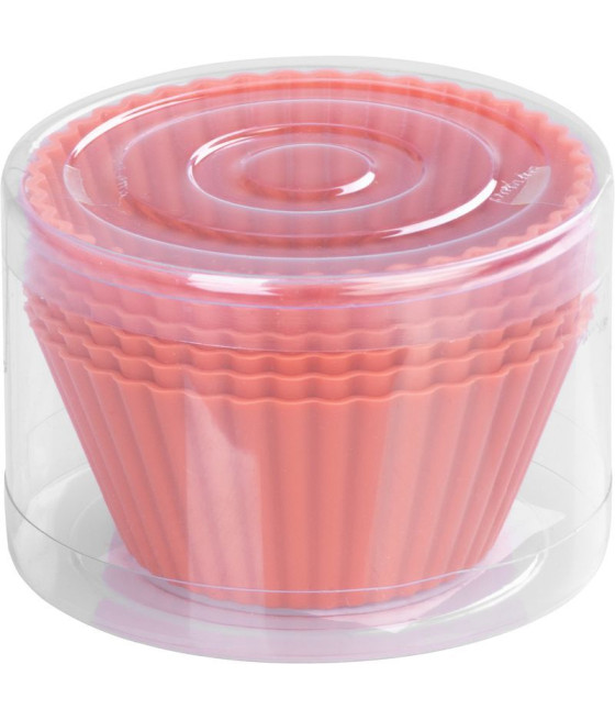 Silikonová forma na cupcake MagicHome, červená, sada 6 ks, 6,5x6,5x3 cm