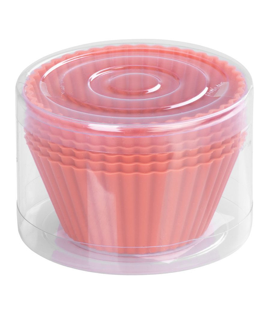 Silikonová forma na cupcake MagicHome, červená, sada 6 ks, 6,5x6,5x3 cm