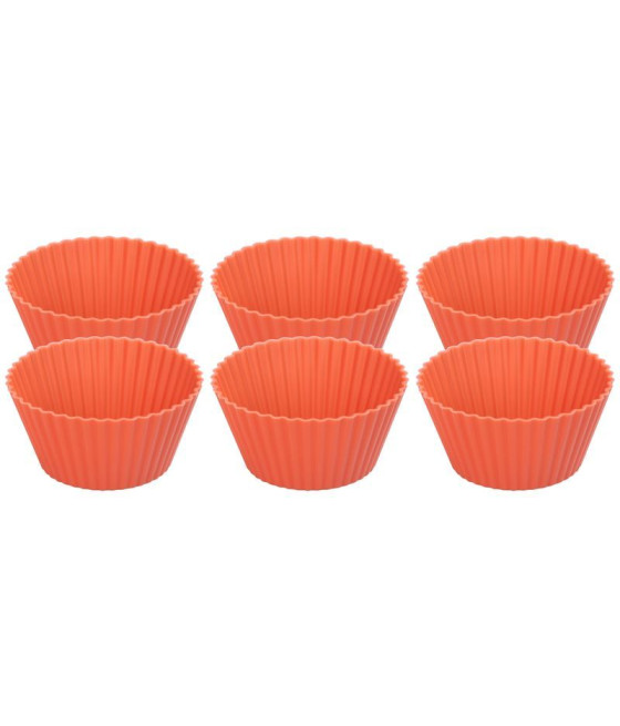 Silikonová forma na cupcake MagicHome, červená, sada 6 ks, 6,5x6,5x3 cm
