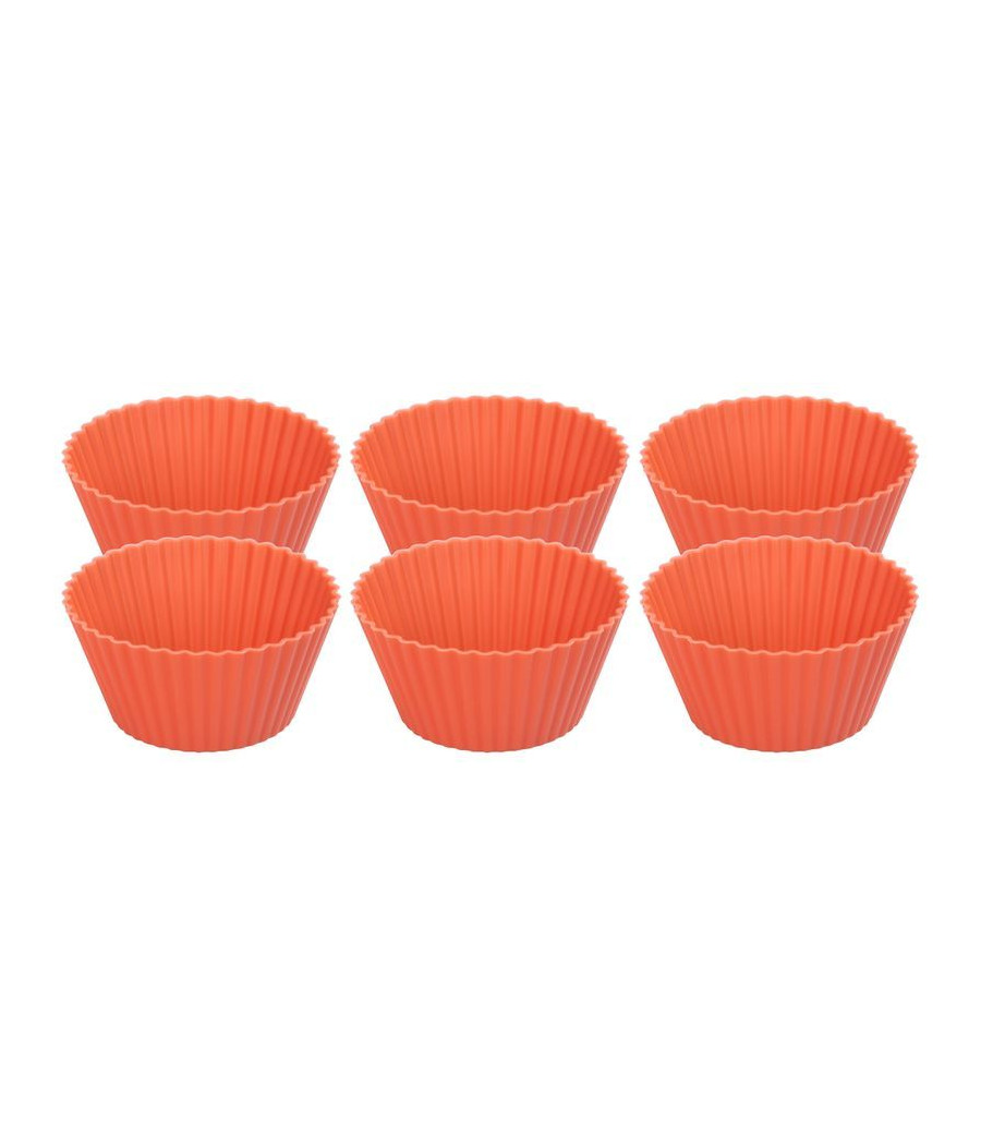 Silikonová forma na cupcake MagicHome, červená, sada 6 ks, 6,5x6,5x3 cm