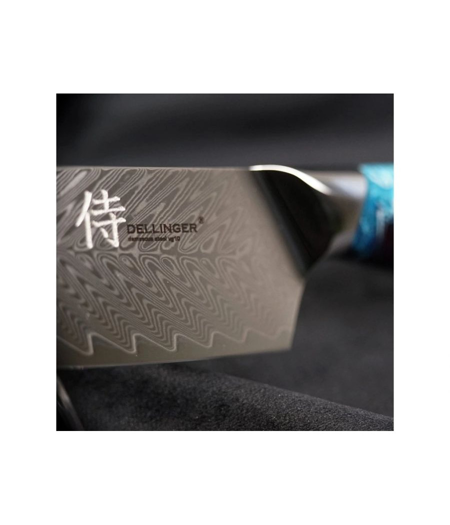 Kuchyňský nůž Dellinger Resin Future Blue Santoku, 17 cm