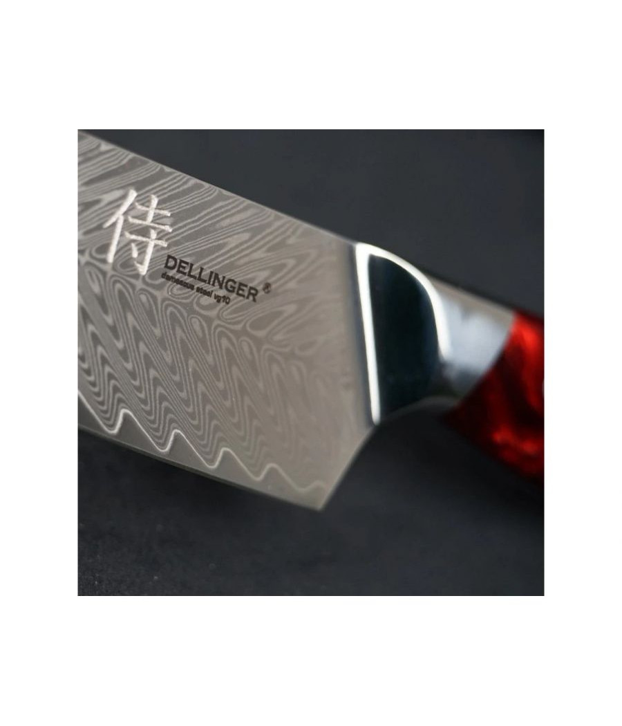 Kuchyňský nůž Dellinger Resin Future Red Santoku, 17 cm