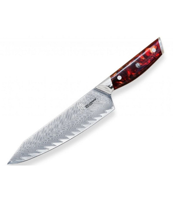 Kuchyňský nůž Dellinger Resin Future Red Kiritsuke, 20,5 cm