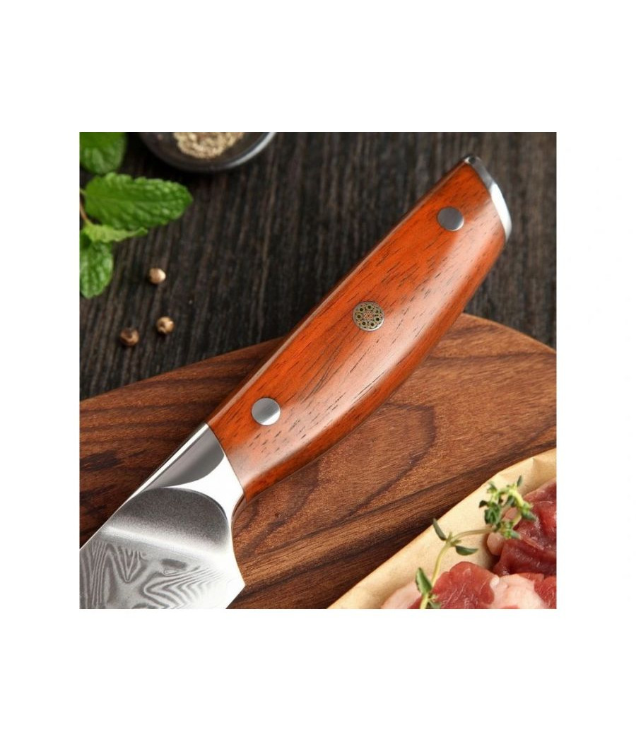 Plátkovací nůž Dellinger Rosewood Carving Damascus, 21 cm