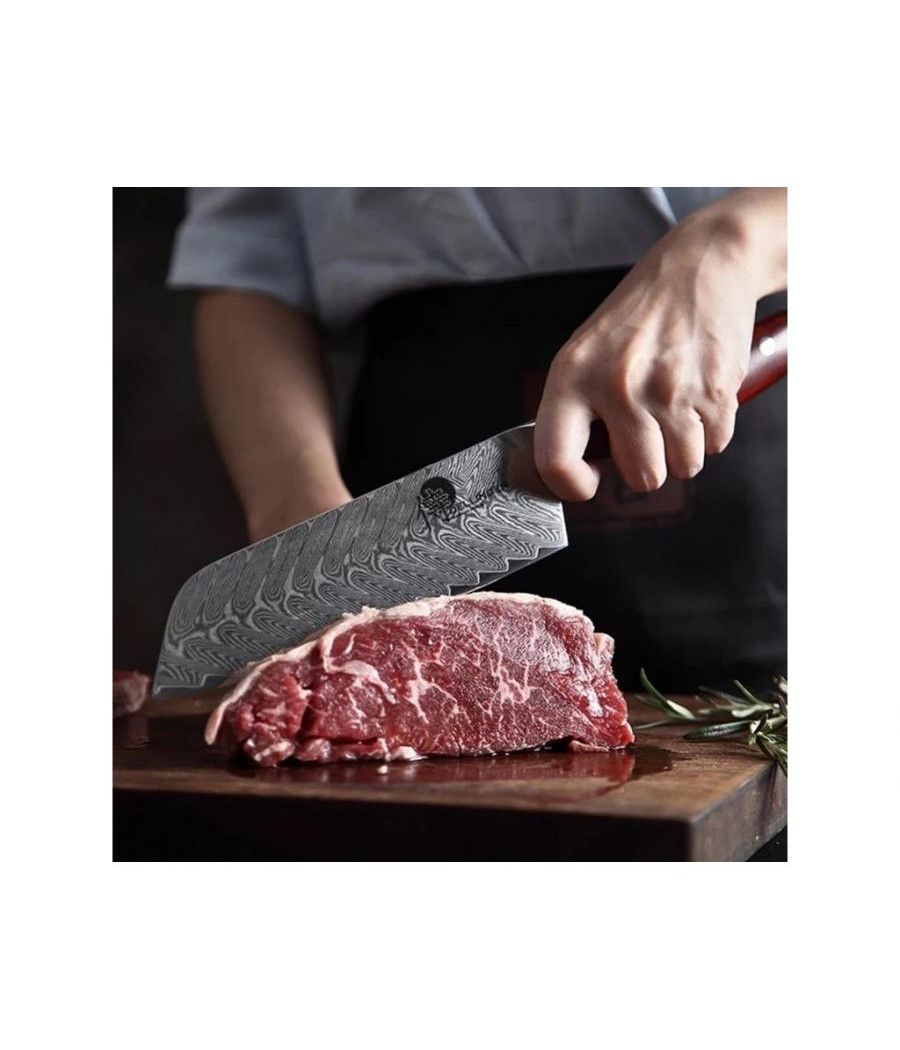 Santoku nůž Dellinger Rosewood Damascus, 17,5 cm