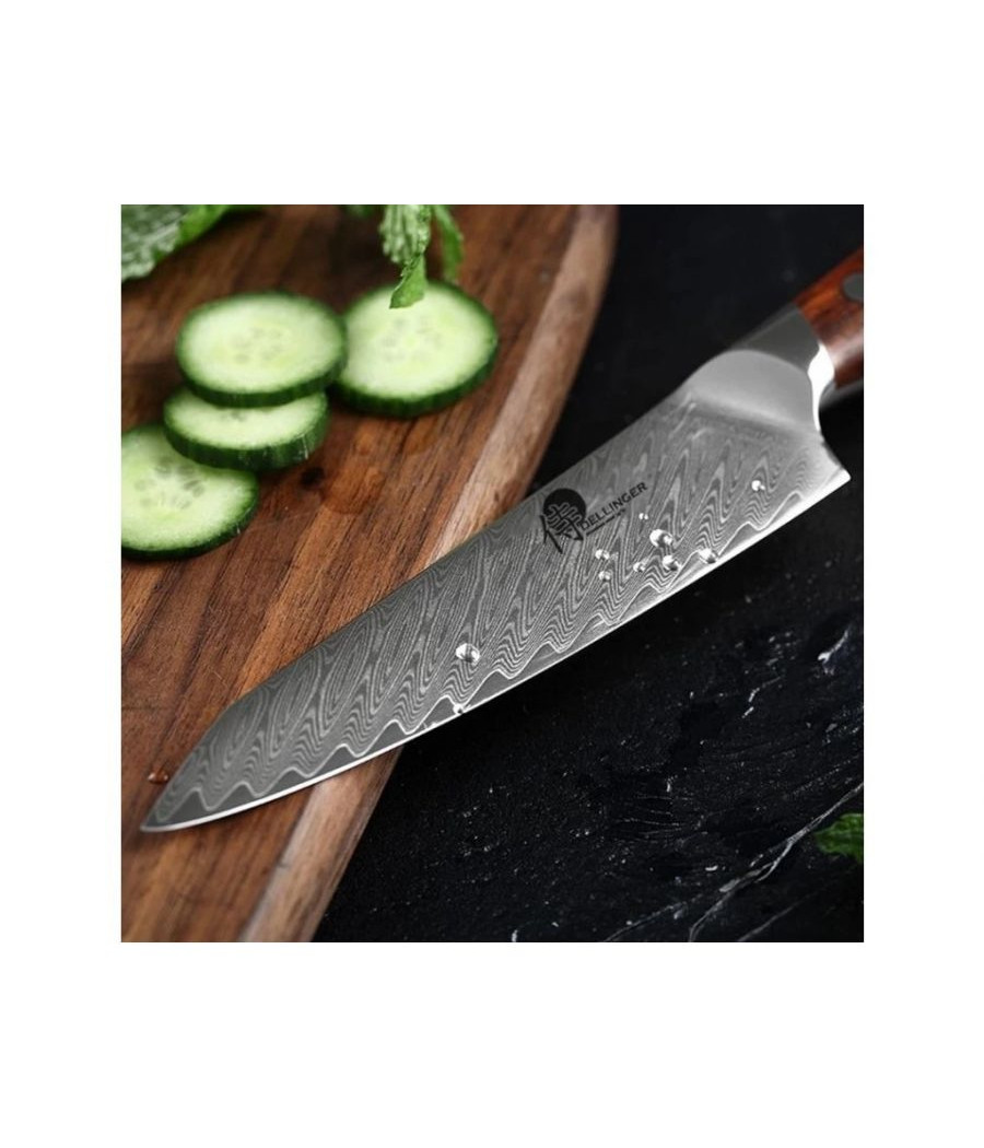 Univerzální nůž Dellinger Rosewood Utility Damascus, 13 cm