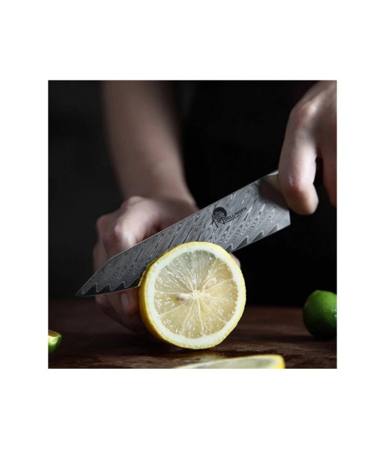 Univerzální nůž Dellinger Rosewood Utility Damascus, 13 cm