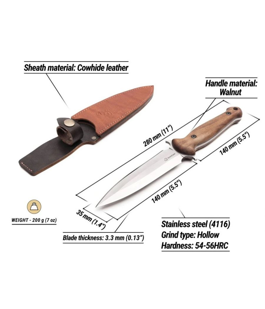 BeaverCraft nůž TLK2 ořech 140 mm