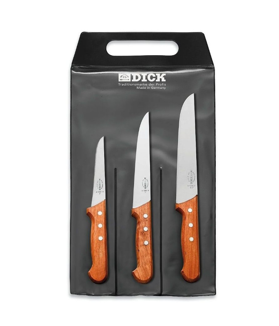 DICK 3-dílná sada nožů s dřevěnou rukojetí