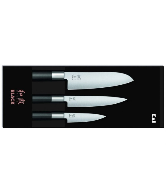KAI sada kuchyňských nožů Wasabi Black Set 67S-310
