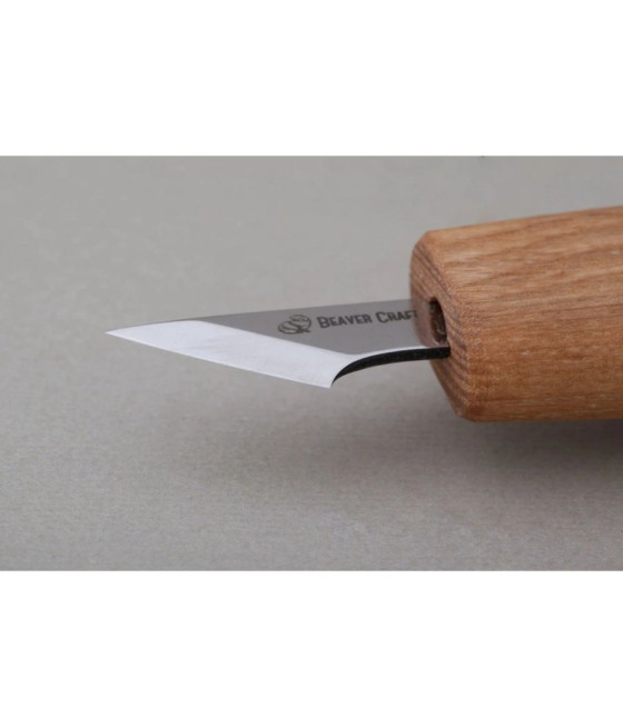 BeaverCraft řezbářský nůž C11s - malý nůž pro geometrické dřevořezby