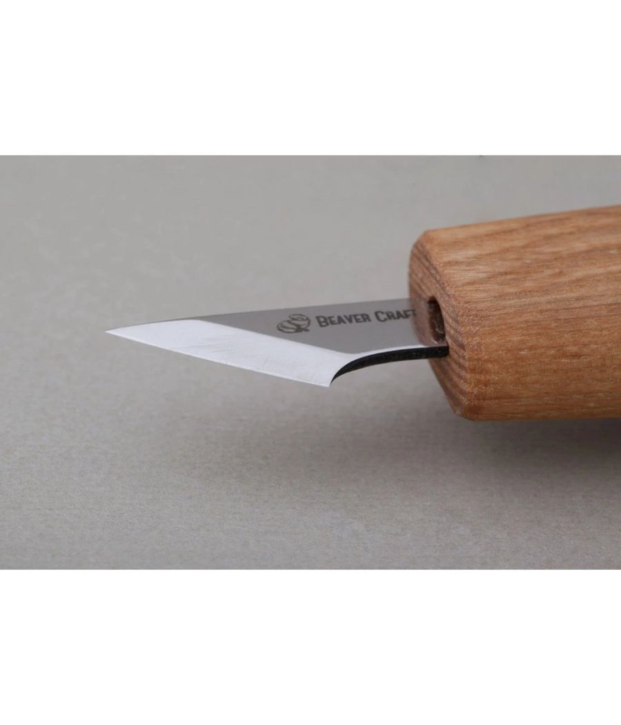 BeaverCraft řezbářský nůž C11s - malý nůž pro geometrické dřevořezby