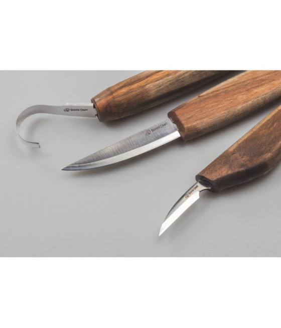 BeaverCraft sada řezbářských nožů na lžičky S13X Deluxe, 3 nože