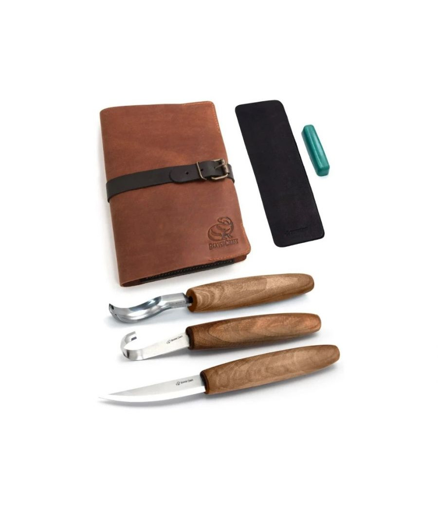BeaverCraft sada řezbářských nožů na lžičky S14X Deluxe, 3 nože