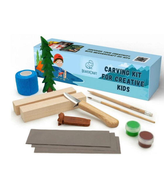 BeaverCraft řezbářská sada DIY08 pro začátečníky smrk