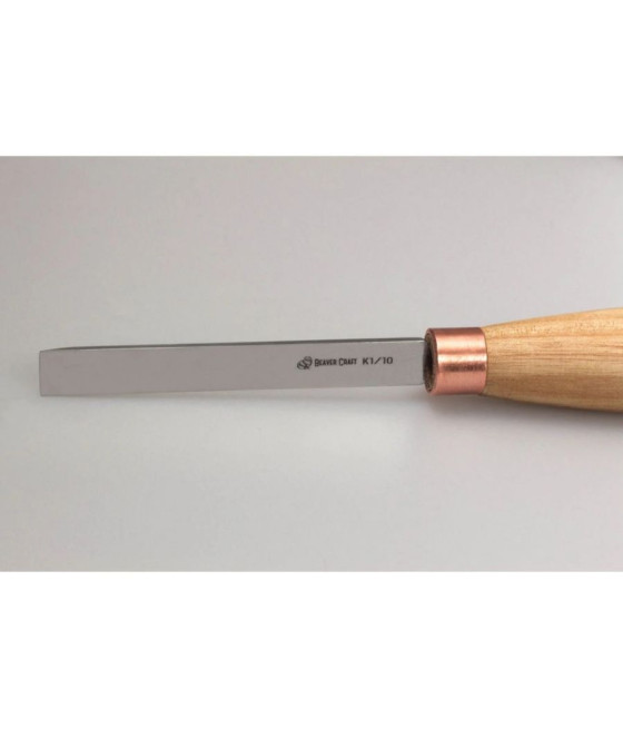 BeaverCraft rydlo K1/10 rovné - ploché s jednostranným výbrusem, 10 mm