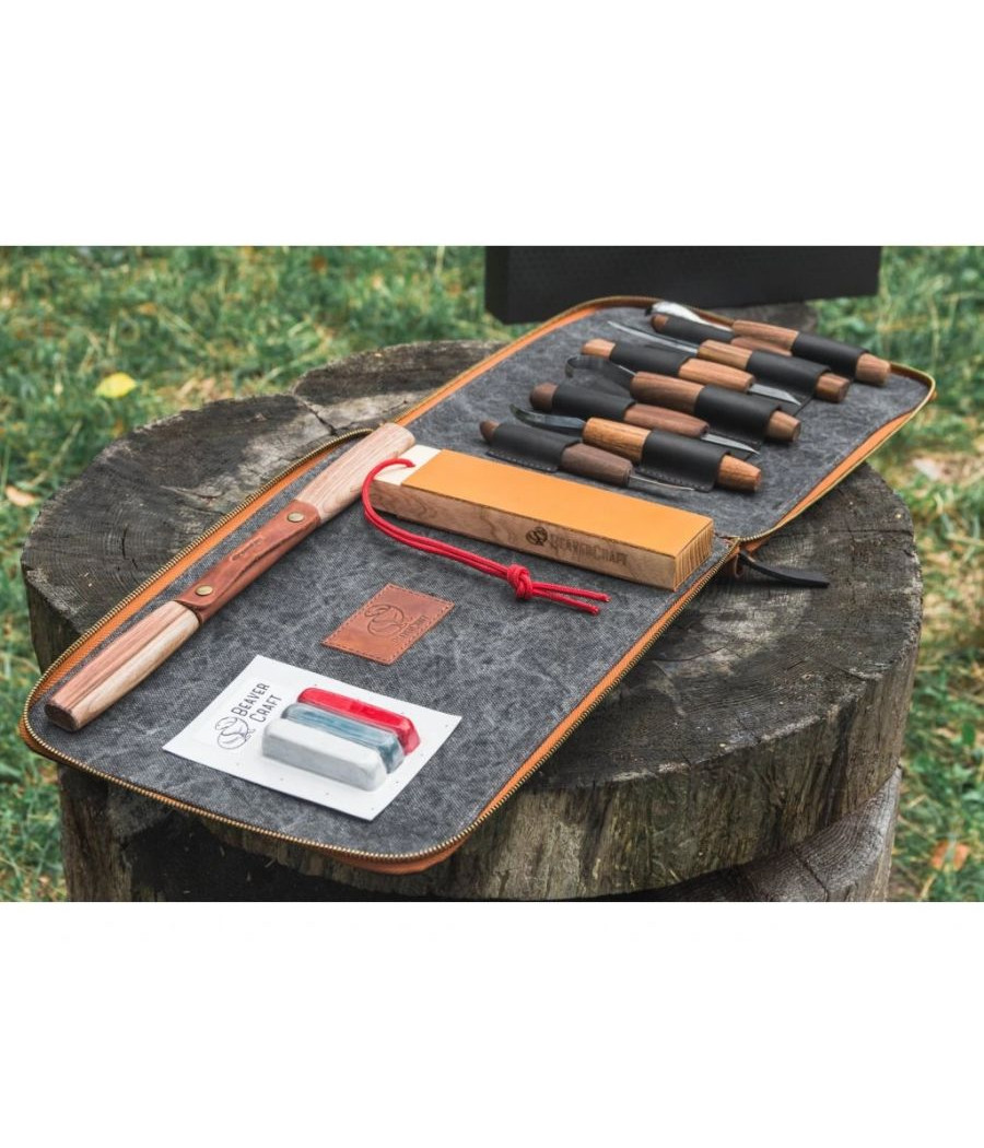 BeaverCraft sada řezbářských nožů S50X Ořech