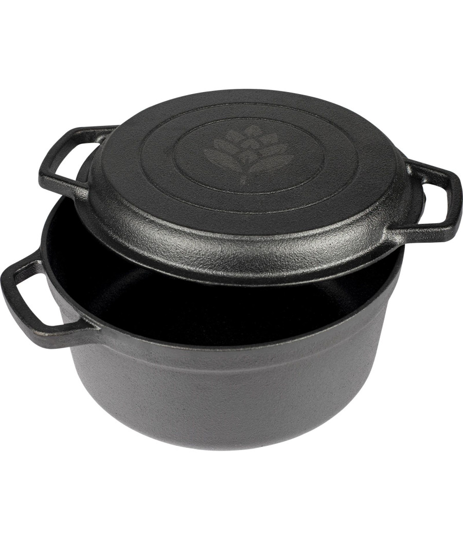 Litinový hrnec s pánví, 5 l + 1 l