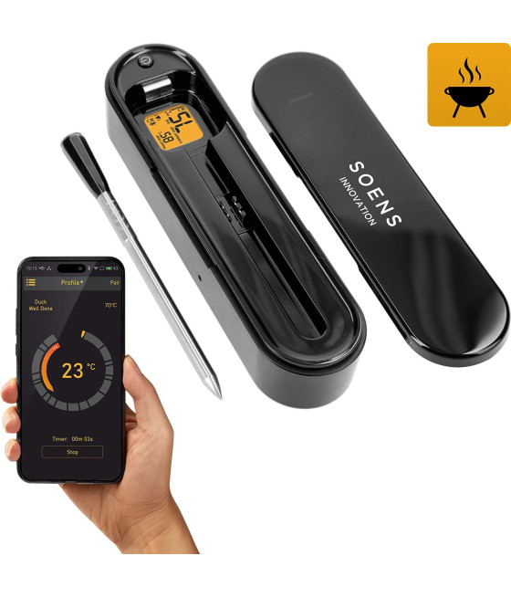 Kulinářský teploměr s bezdrátovou Bluetooth sondou